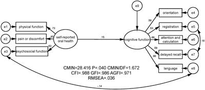 Association between self-reported oral health and cognitive function among the community-dwelling elderly in Jinan, China: the mediating effect of life satisfaction